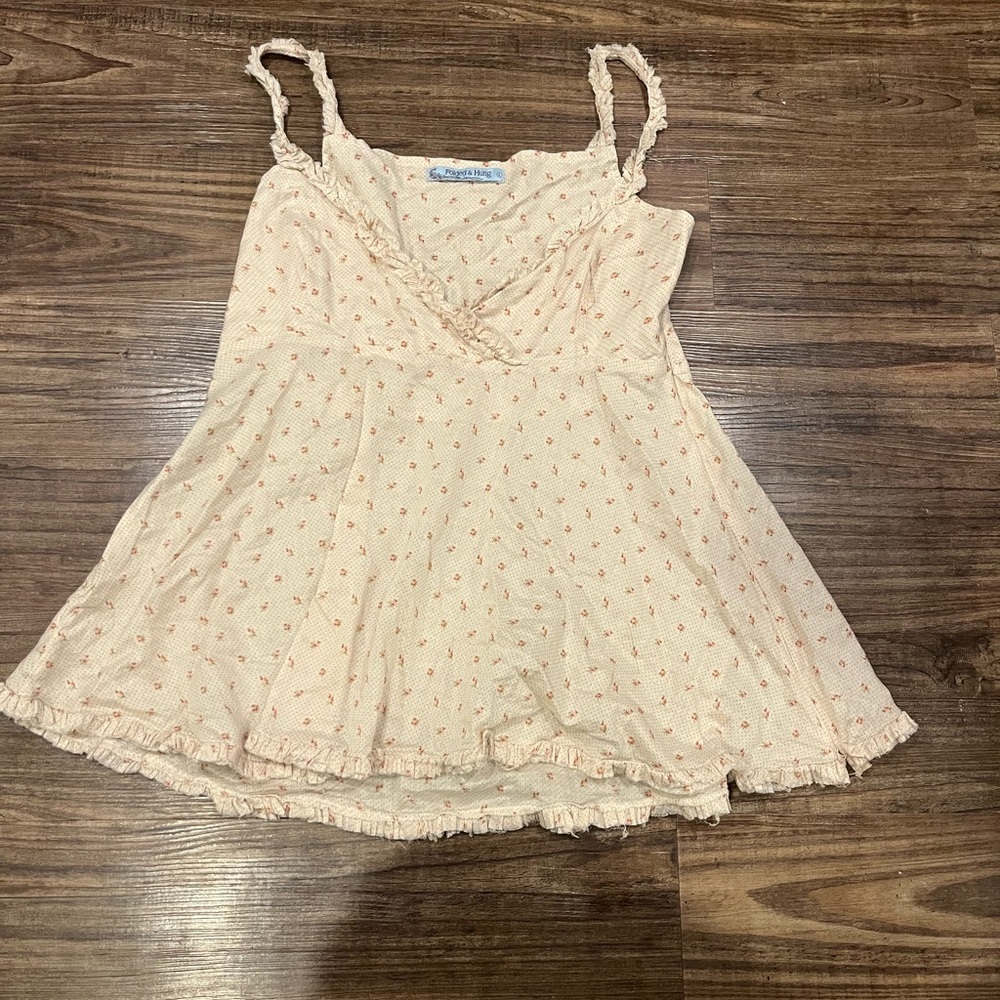 Size Large Vintage babydol Cream Floral tank Top